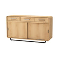 **Technische titel in het Nederlands: Moderne houten dressoirkast met schuifdeuren en lade**